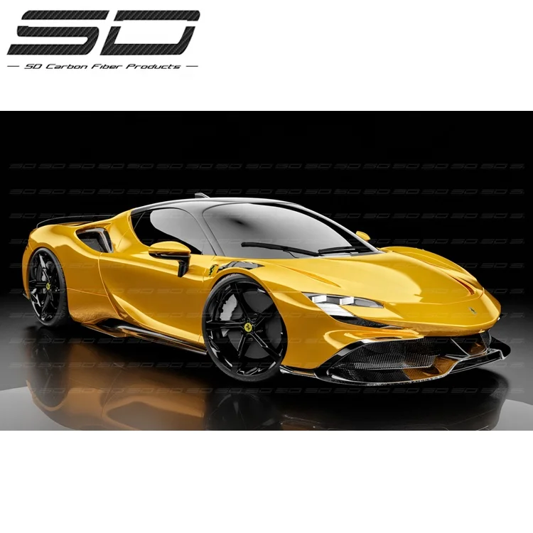 SD стиль сухого углеродного волокна передняя губа боковая юбка задний диффузор