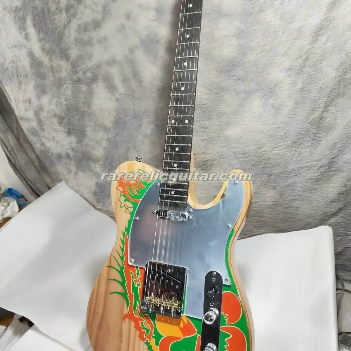 Атласный матовый натуральный пепепельный корпус Jimmy Page электрогитара Дракон