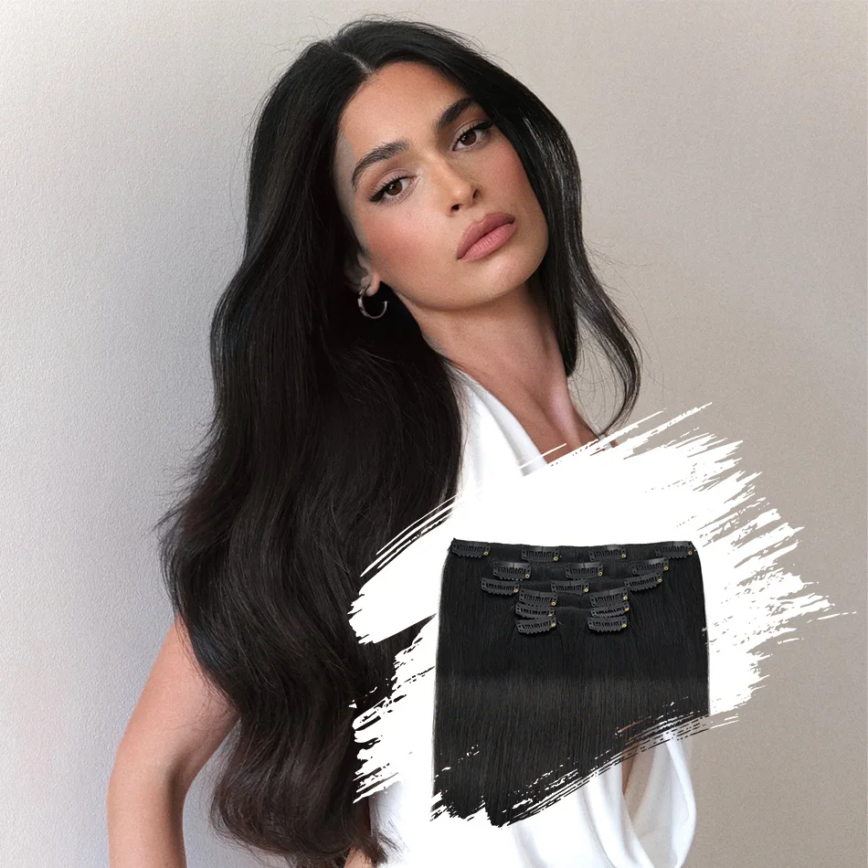 LOVELINE 7 шт. заколки для наращивания волос 100% заколка человеческих 120 г прямые