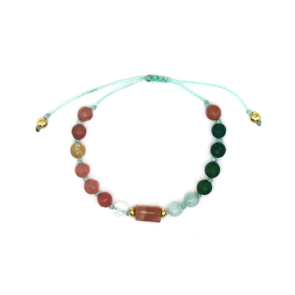 

Vlen Boho Summer Bracelet Natural Stone Jewellery Handmade Knot Pulseras Yoga Meditation Bracelets for Women Best Gift