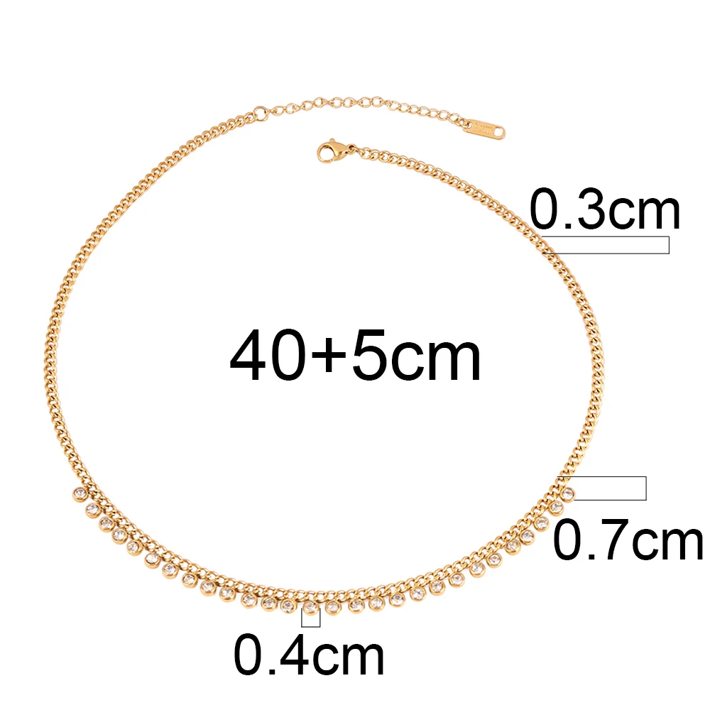 Ожерелье из нержавеющей стали для женщин ожерелье с круглым кулоном циркония