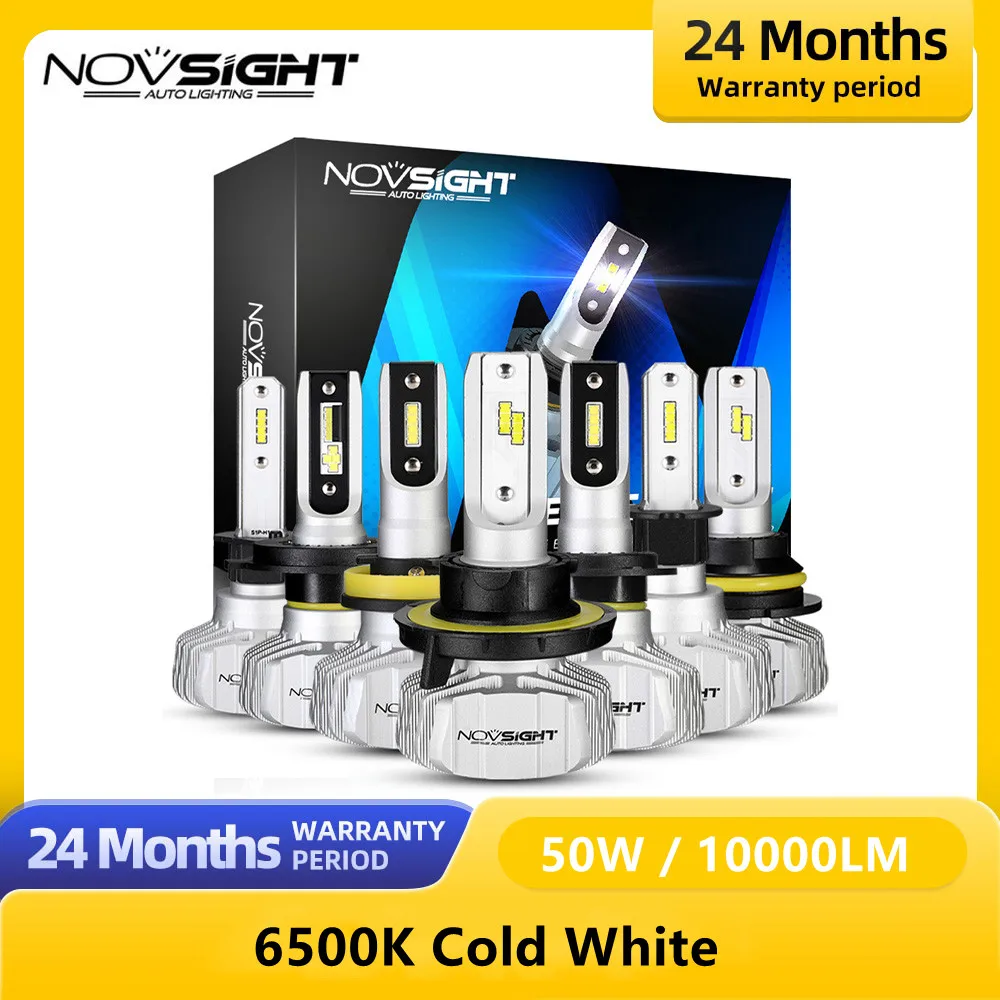 

NOVSIGHT H7 светодиодные фары для автомобилей 9006 HB4 6500K 10000LM 50W 12V светодиодные автомобильные фары противотуманные фары
