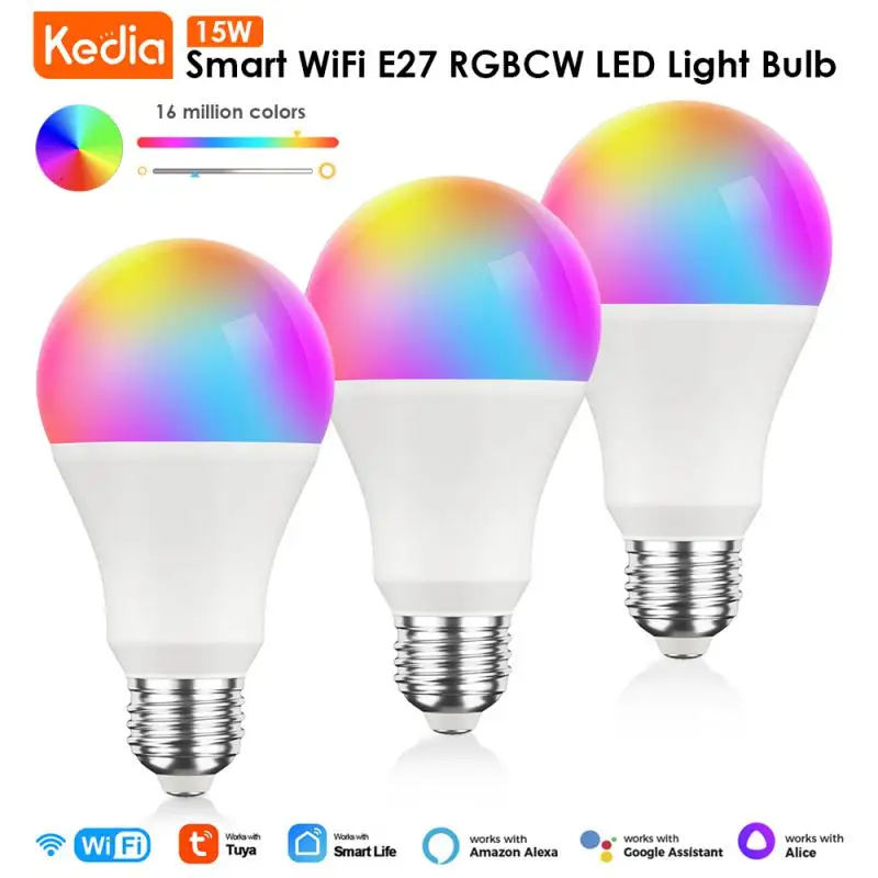 Bombilla LED RGB E27 para decoración del hogar, foco inteligente con Control...