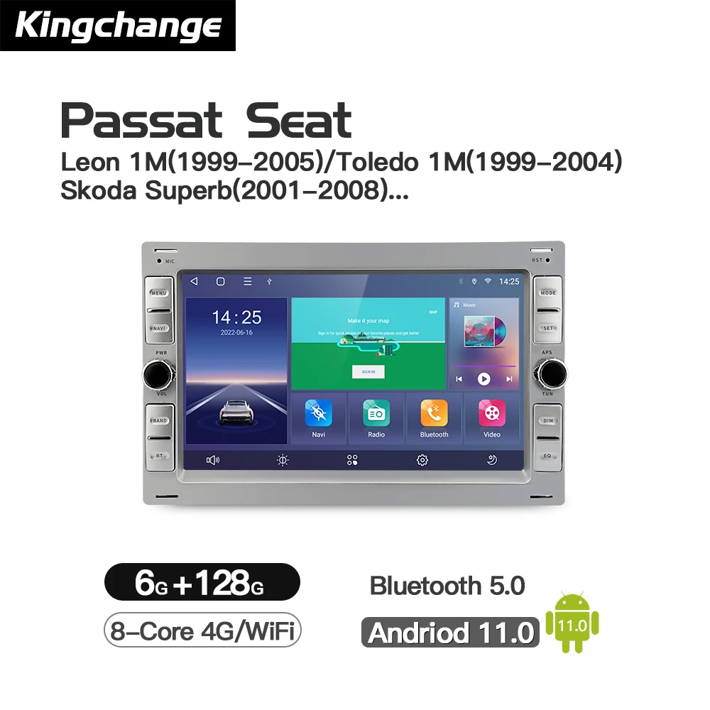 

Автомагнитола Kingchange, мультимедийный плеер 7 дюймов, с GPS, Android, для VW PASSAT B5 MK4 MK5 SHARAN Jetta Bora Polo Transport T5