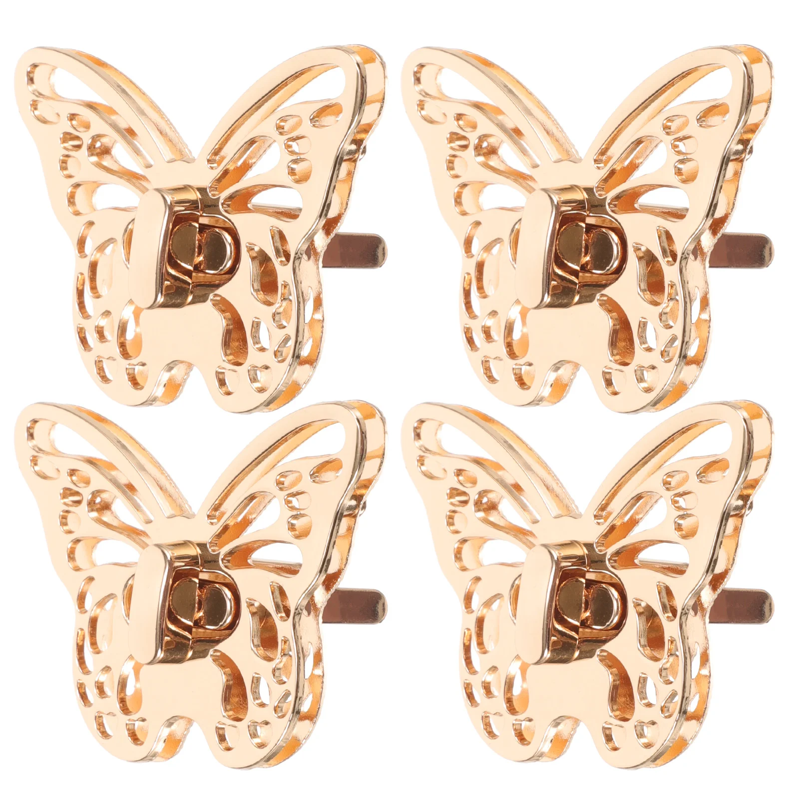 

4 Pcs Wallet Buckle Baggies Metal Small Butterfly Locks Bags Hardware Replacements Delicate Clasps Decorative Purse Shaped Turn