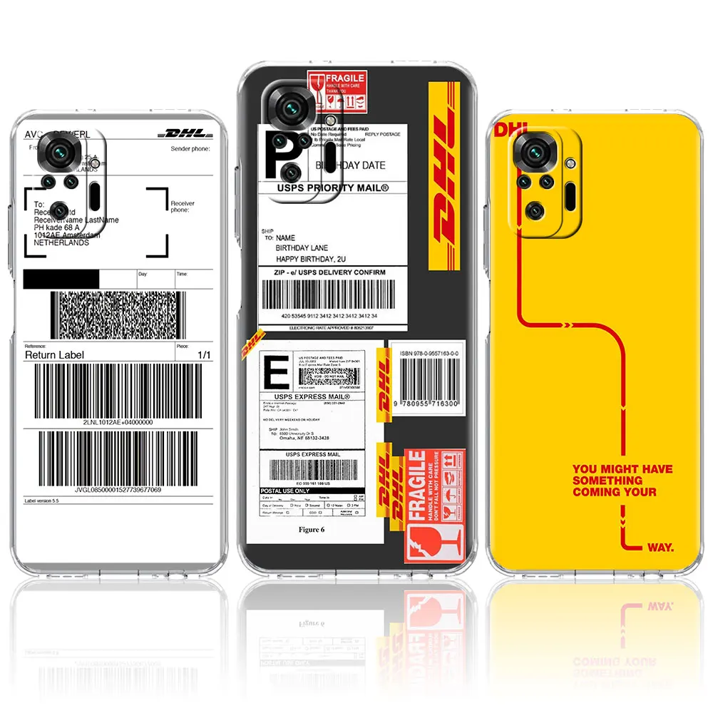 DHL Express модный прозрачный чехол для Xiaomi Redmi Note 10 8 Pro 9S K40 мобильных телефонов 9C NFC 9 4G