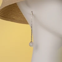 new mermaid ji artificial rhinestone tassel earrings shiny luxury long earrings jewelry womens earrings gifts