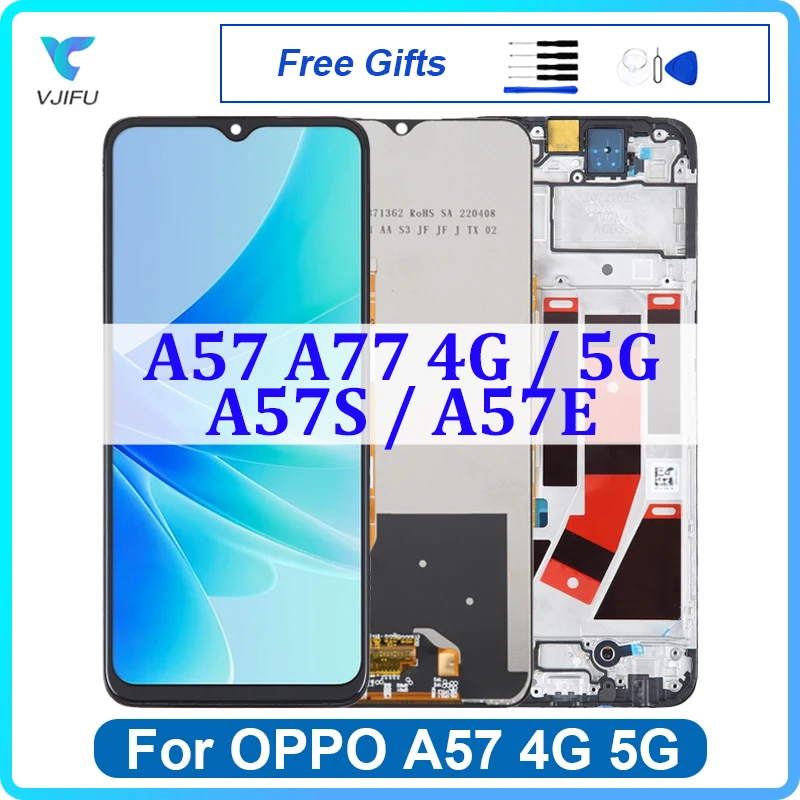 ЖК-дисплей 6,56 дюйма для OPPO A57 A77 4G 5G, дисплей, сенсорный экран CPH2387 PFTM20 A57S A57E Pantalla, сменный дигитайзер в сборе, ремонт