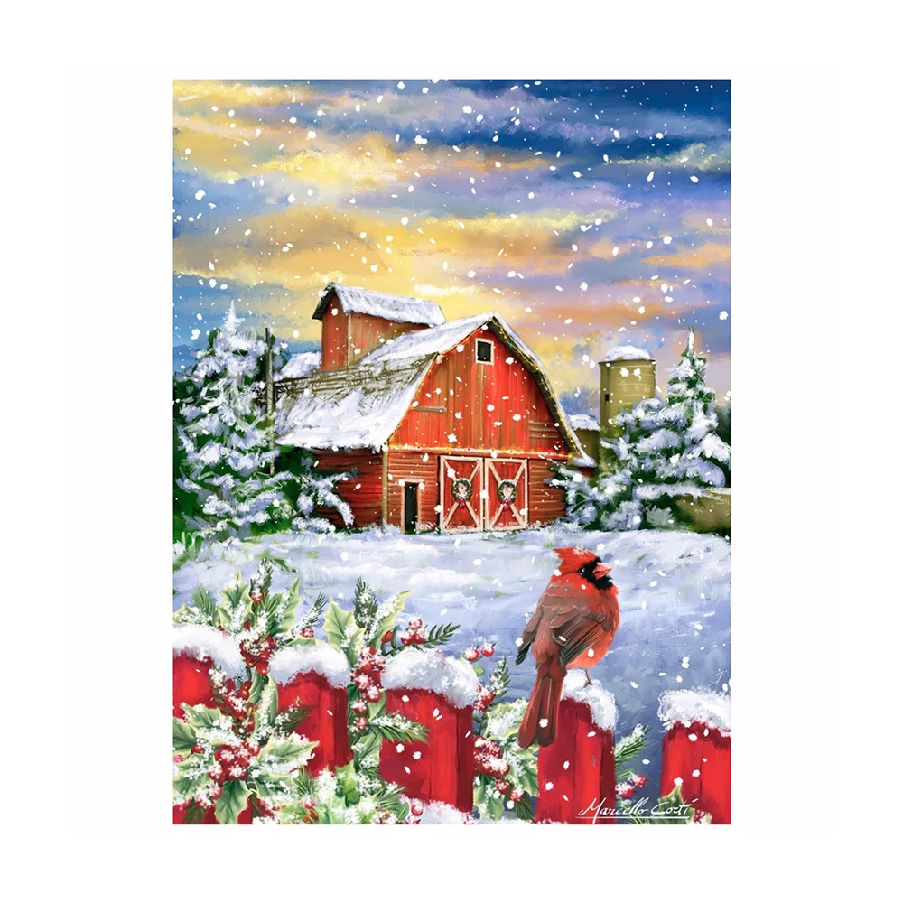 

5d алмазная аппликация Рождественский снег коттедж спальня общежитие маленький комплект ручной работы для вышивки