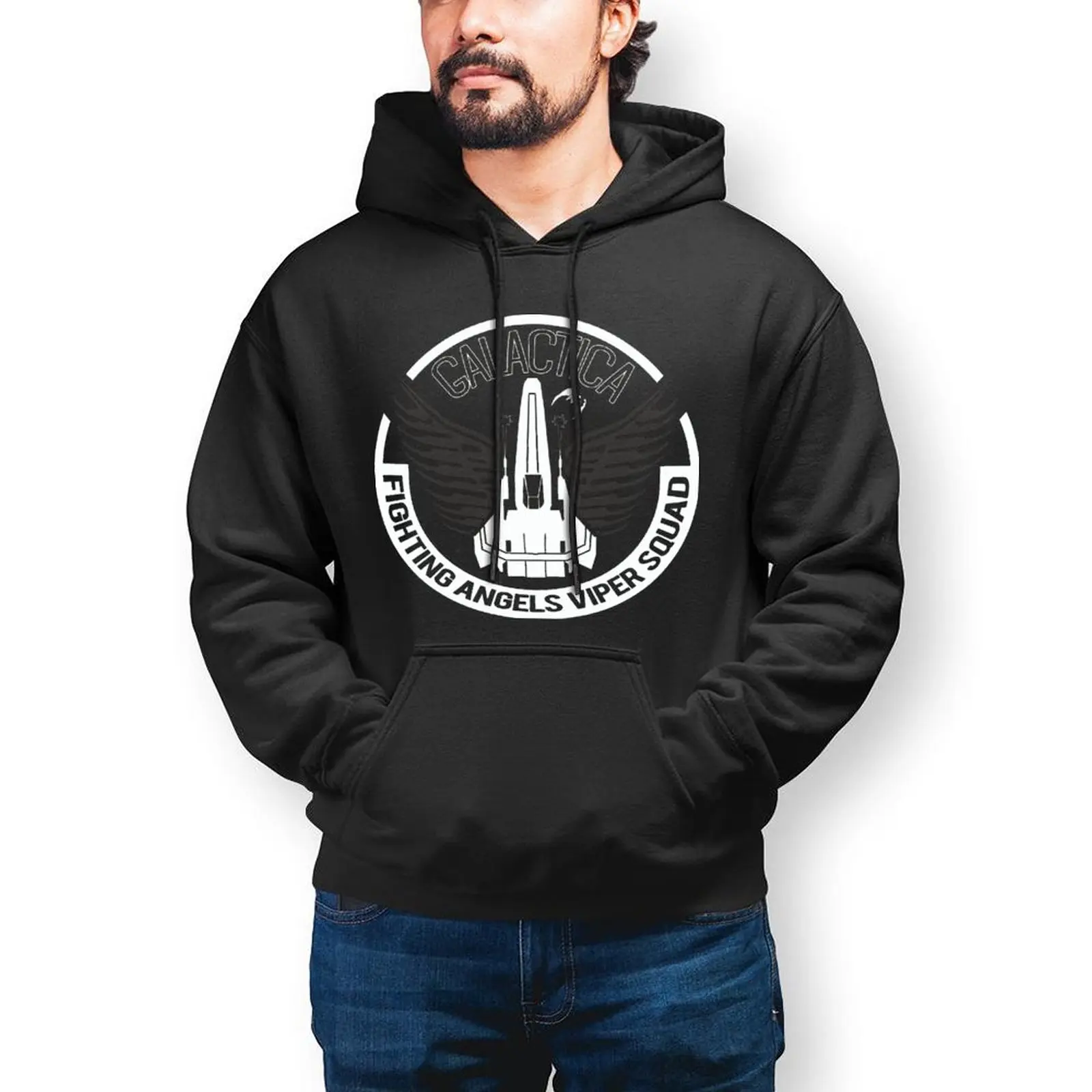 

Battlestar галактика Мужская Уличная одежда толстовки осень Battlestar галактика боевые ангелы отряд Вайпера Y2k пуловер Толстовка