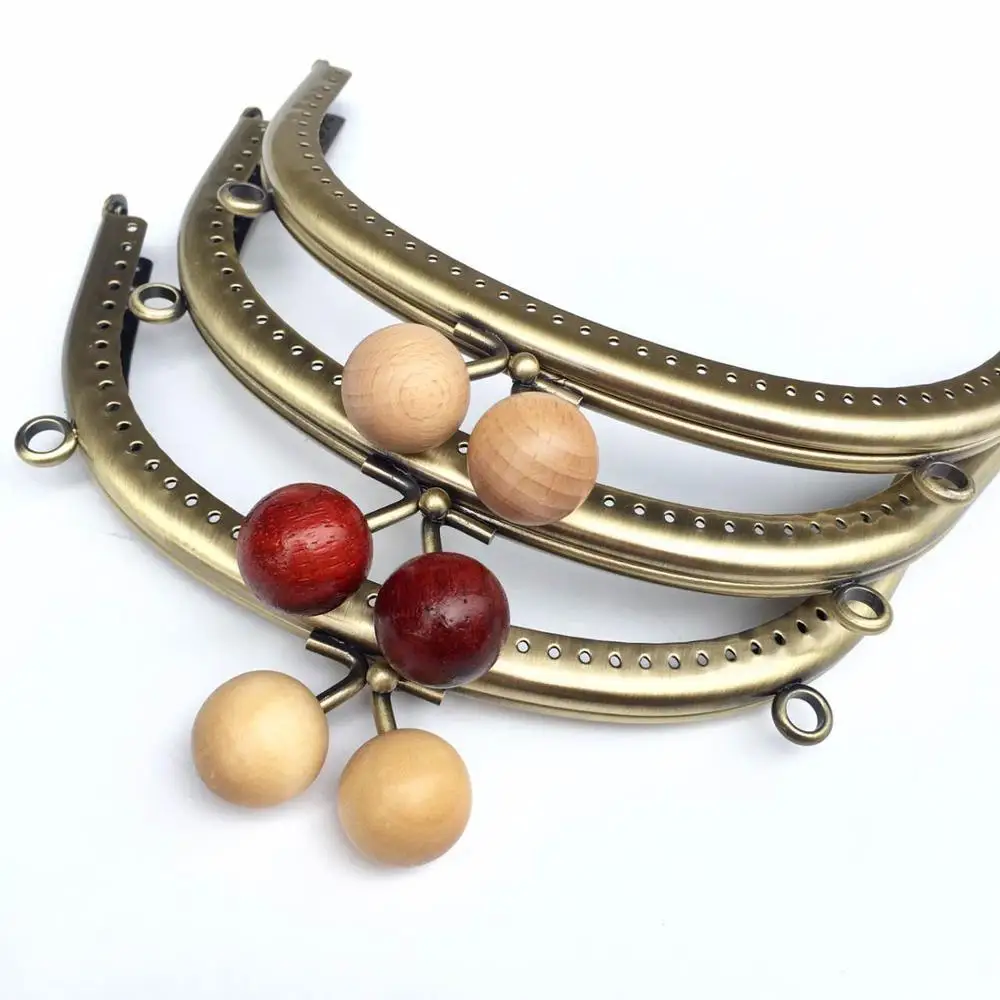 16.5cm Bronze Metal Purse Frame Clasp Bags Handles for Coin Purses Clutch Handbag Accessories Bag Kiss Clasp Lock 10pcs/ Lot