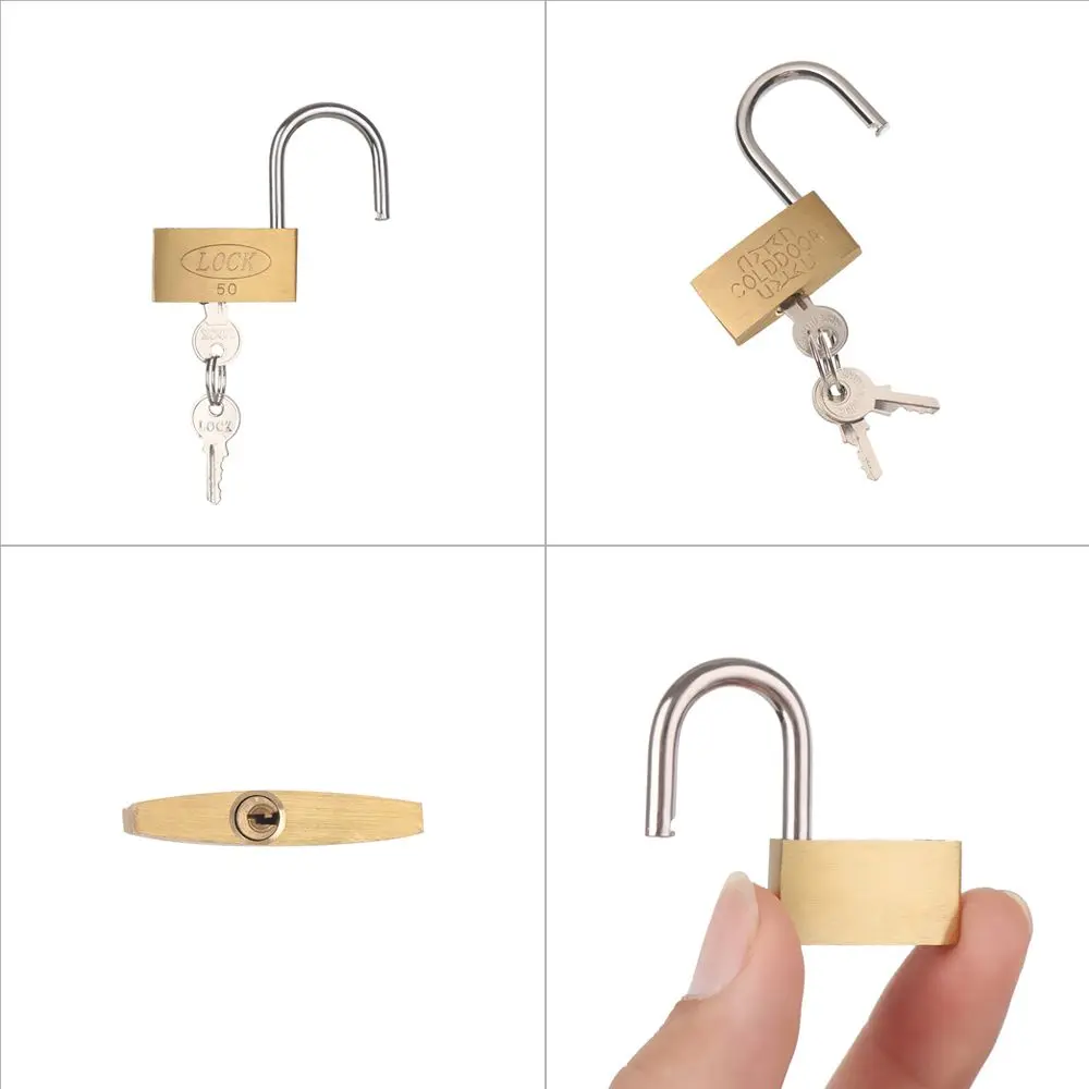 Copper Padlock  Small Locks for Luggage Case Locker Home Improvement Hardware 20mm 25mm 30mm 40mm 50mm Include 3Keys images - 6
