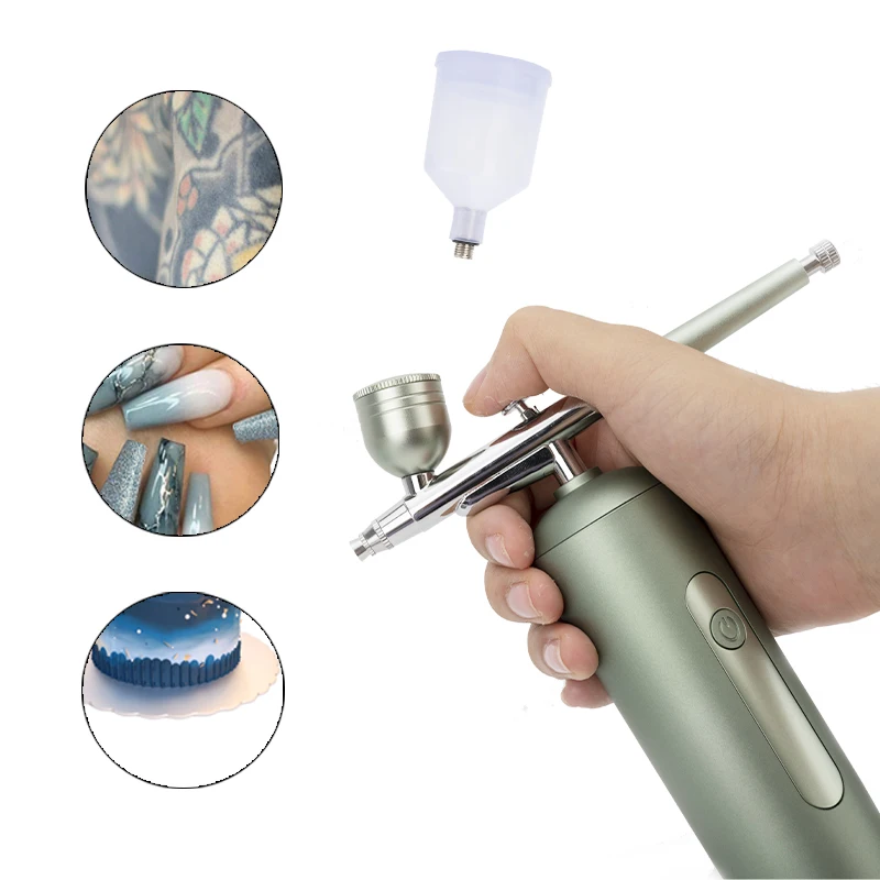 

Wireless Air Compressor Kit Airbrush Nail Manicure Air Brush Makeup DIY Painting Sprayer Gun Tattoo Craft Cake Nano Mist Sprayer