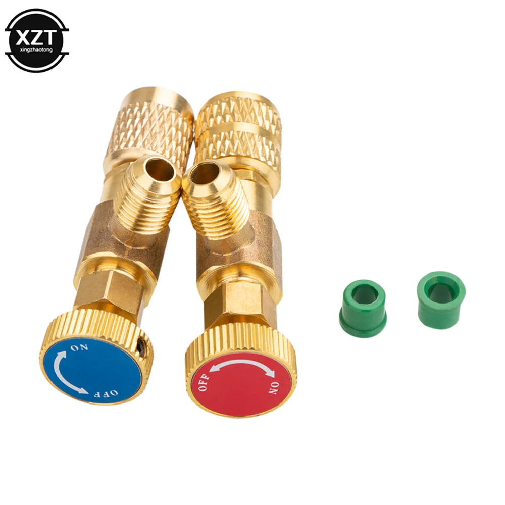 

2PCS R410 Air Conditioning Refrigerant Safety Valve 1/4 Adapter Fitting Refrigeration Repair And Fluoride R22 Refrigeration Tool