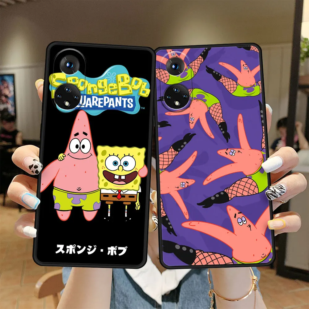

Case Cover for Honor 60 30i Lite Pro 20i 50 X8 X9 Play 9A x7 5G Play6T 10 Magic4 8X Print SpongeBobs Patrick Star Phone Soft