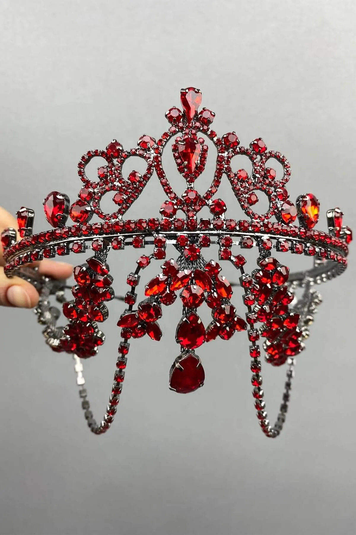 

Red Hürrem Bride Henna Crown