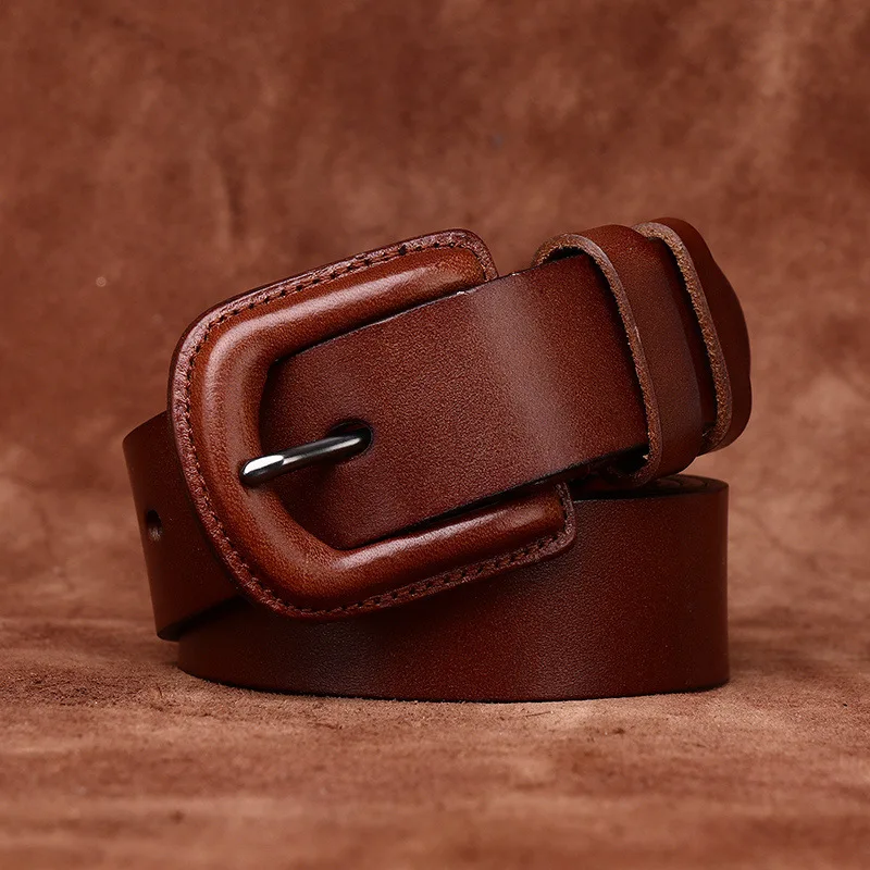 Ремень для мужчин и женщин металлический антиаллергенный кожаный ремень с