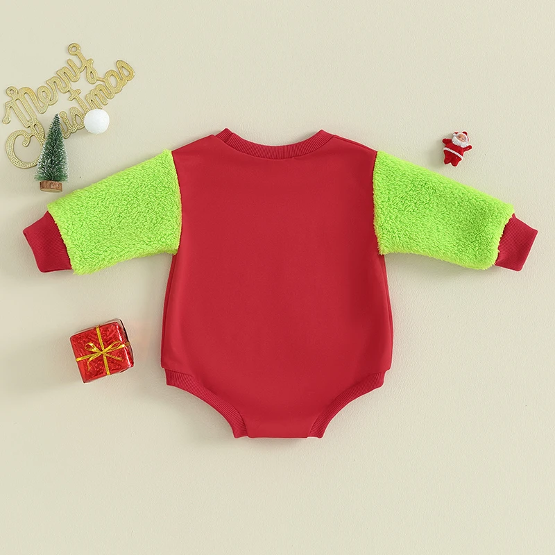 

Детский Рождественский комбинезон с надписью и длинным рукавом