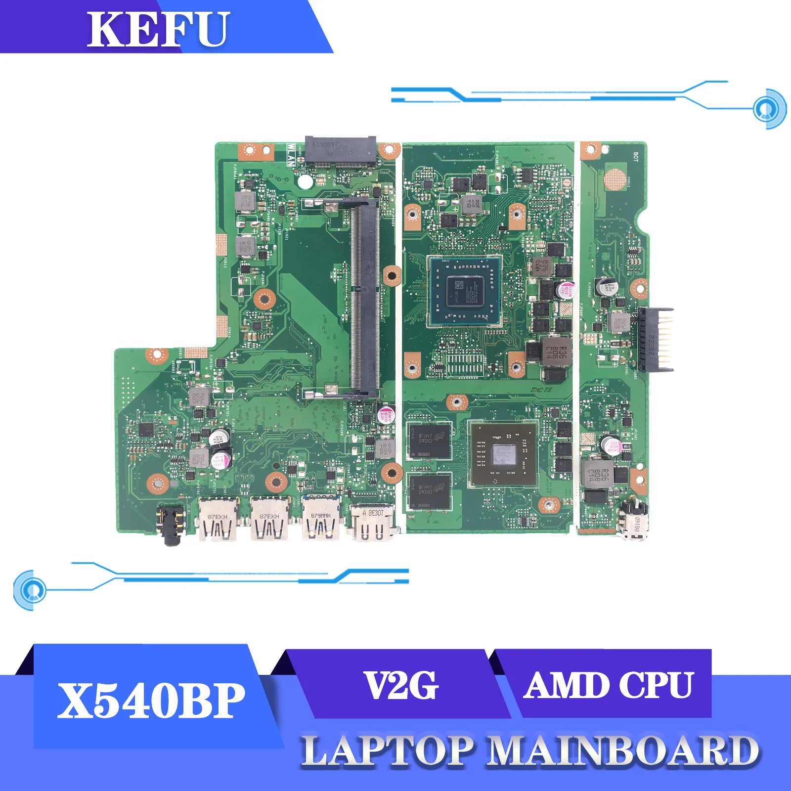 

KEFU X540BP Mainboard For ASUS X540BP X540BA X540B Laptop Motherboard With A6-9225 A9-9425/A9-9420 R5-M420/V2G