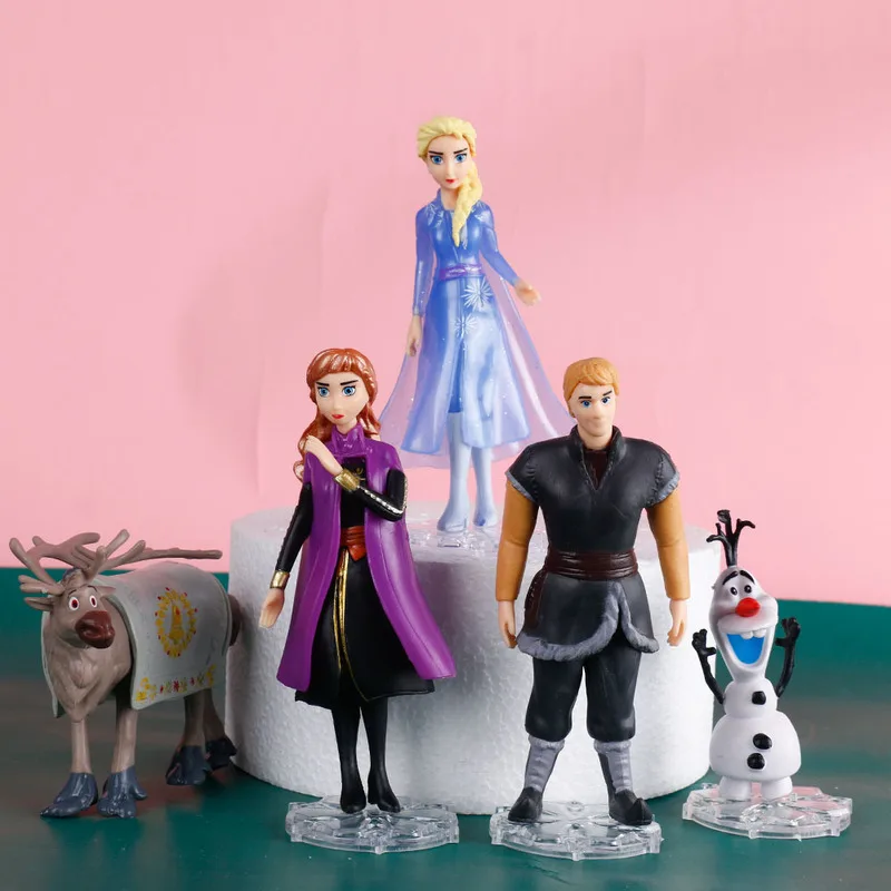 

Disney Elsa Anna Frozen 2 Snow Queen Pvc Action Figure Olaf Kristoff Sven Anime Dolls Figurines Car Decoration Children Gift