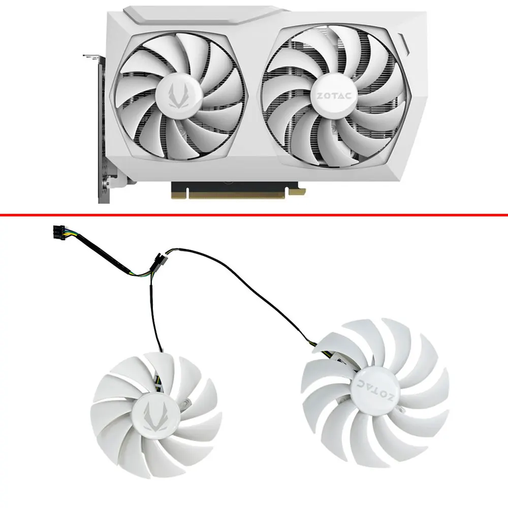 

Новый 89 мм 100 мм GAA8S2U GA92S2U RTX3060 белый вентилятор GPU для Zotac RTX 3060 Ti RTX 3060 AMP белый RTX 3070 двойные вентиляторы графической карты