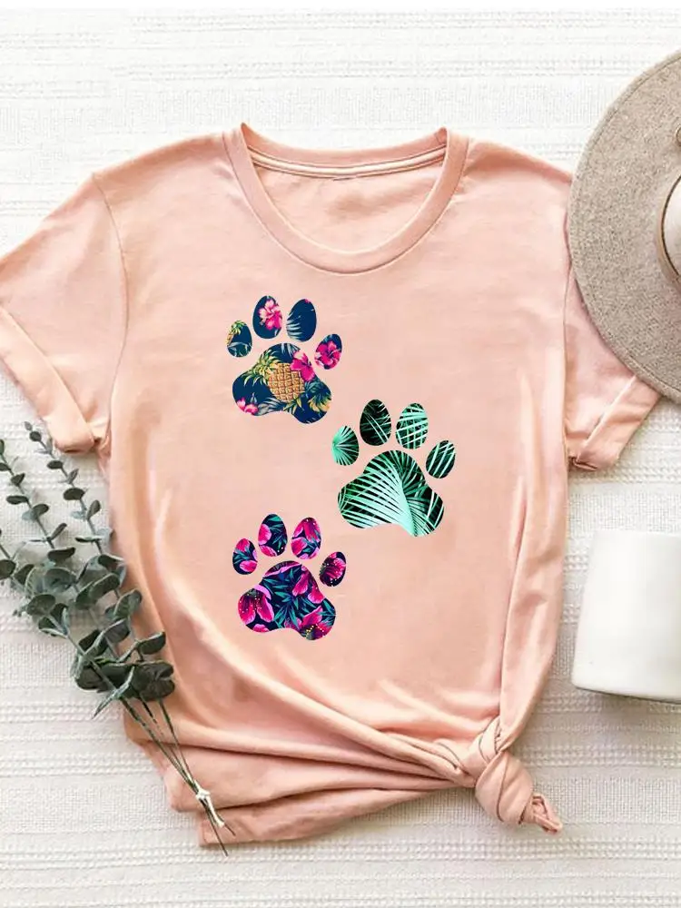 

Tee Top Fashion Women Casual Short Sleeve Clothing Beach Trend Lovely Style 90s Graphic T-shirt Lady Clothes Basic Print T Shirt