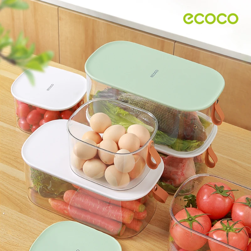 

ECOCO контейнер для хранения в холодильнике, Кухонный Контейнер для хранения пищевых продуктов, прозрачный контейнер для замороженных продук...