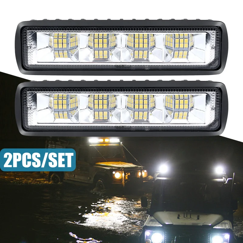 

24 LED Car Work Light DRL Spotlight 72W High Bright for Auto Truck Offroad Motorcycle LED Headlights Driving Fog Lamp 12V-60V