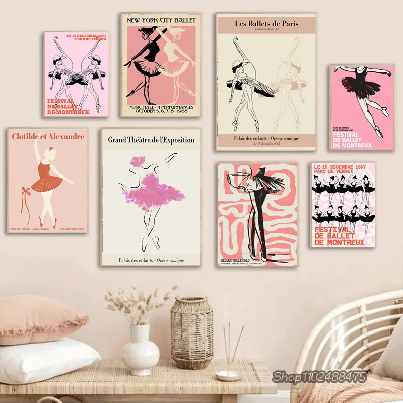 

Винтажные балетные плакаты, абстрактная городская балерина Чикаго, танцевальная Картина на холсте, Настенная картина для гостиной, украшение для дома