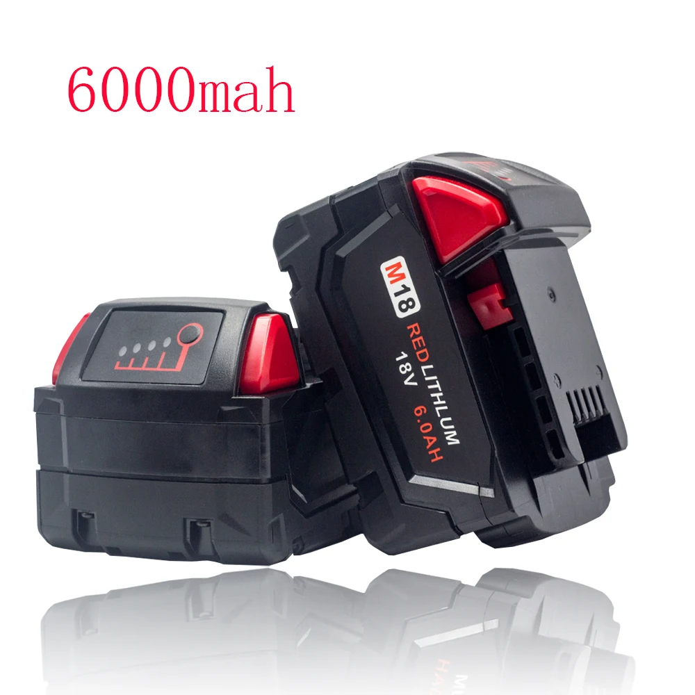 

Suitable For Milwaukee M18 Battery 18v 6.0AH M18B2 M18B4 L50 Cordless Power Tool Battery + Charger Set Strong Power