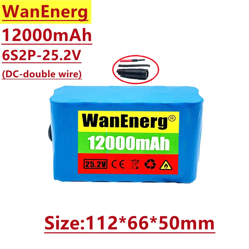 

18650 lithium ion battery pack, 6s2p, 25.2v/24v, 12Ah,for outdoor reserve power supply,lighting,built-in BMS charging protection