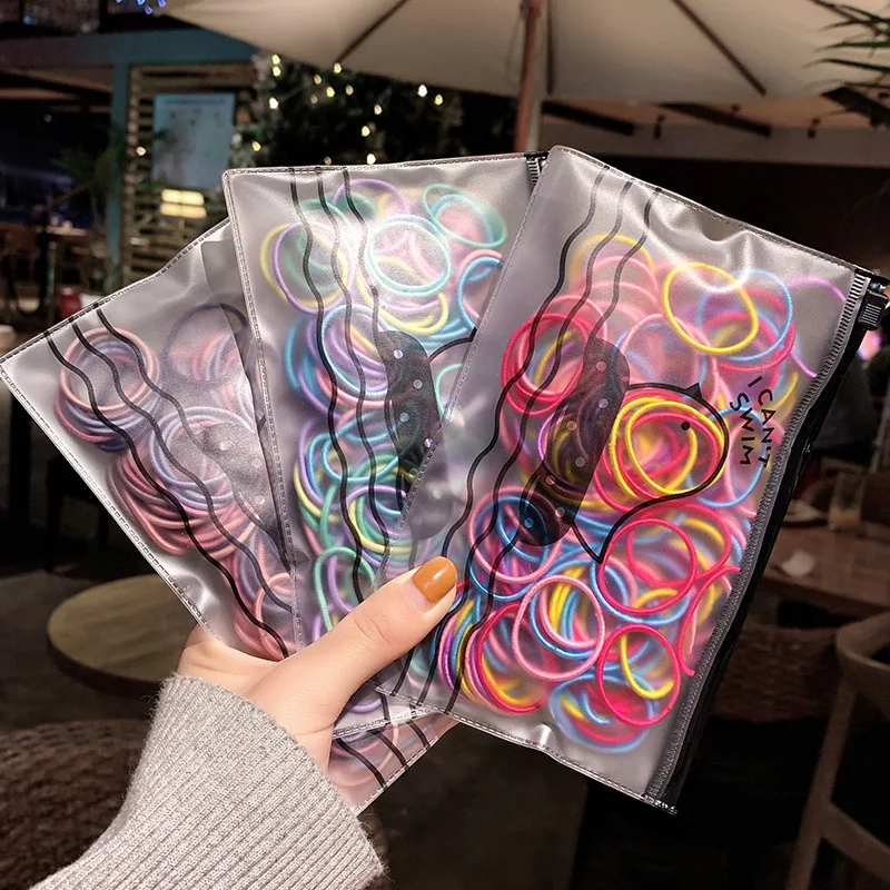 

100Pcs/Set Children Girls Hair Bands Candy Color Hair Ties Colorful Basic Simple Rubber Band Elastic Scrunchies Hair Accessories