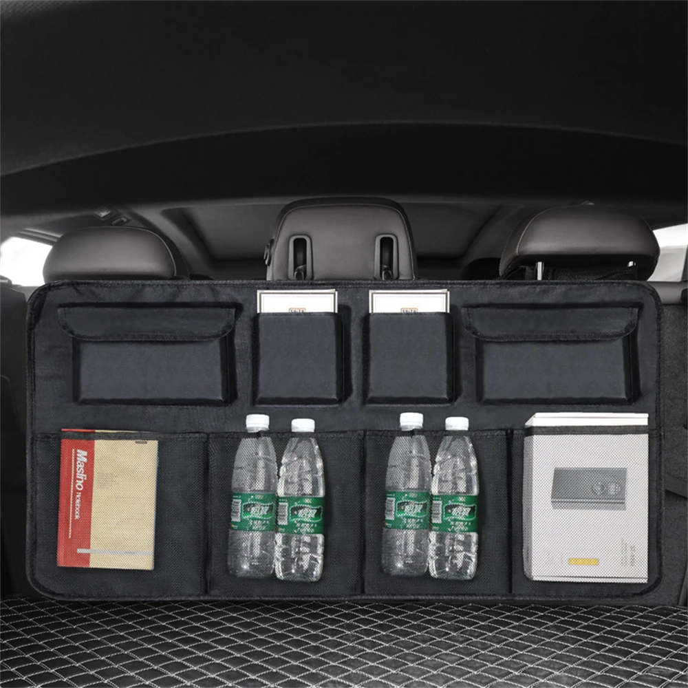 

Universal Car Trunk Organizer Adjustable Backseat Storage Bag Net High Capacity Multi-use Oxford Automobile Seat Back Organizers
