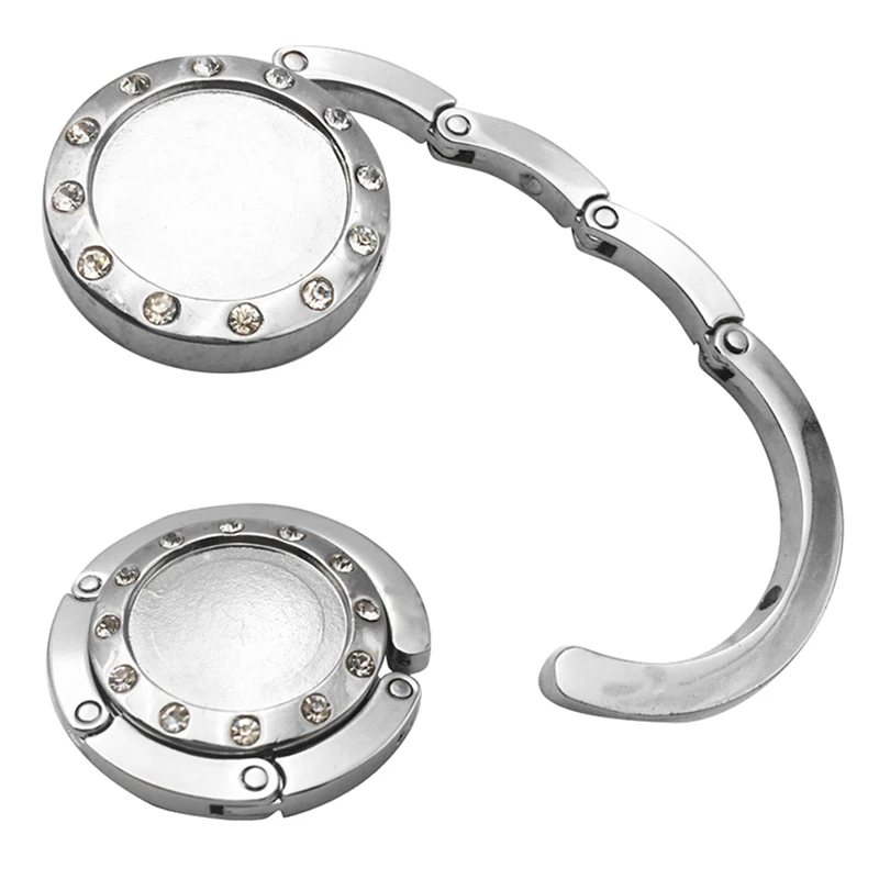 Портативный крючок для сумки модный круглый кошелек с кристаллами держатель