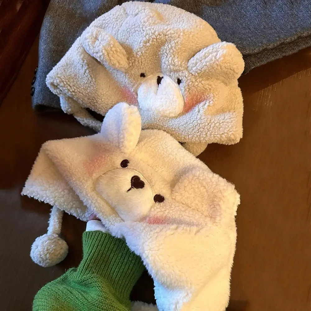 

Fashion Cute Bear Ears Earflap Hat Women Girls Lamb Hair Cap Winter Hat Beanies Windproof Cap