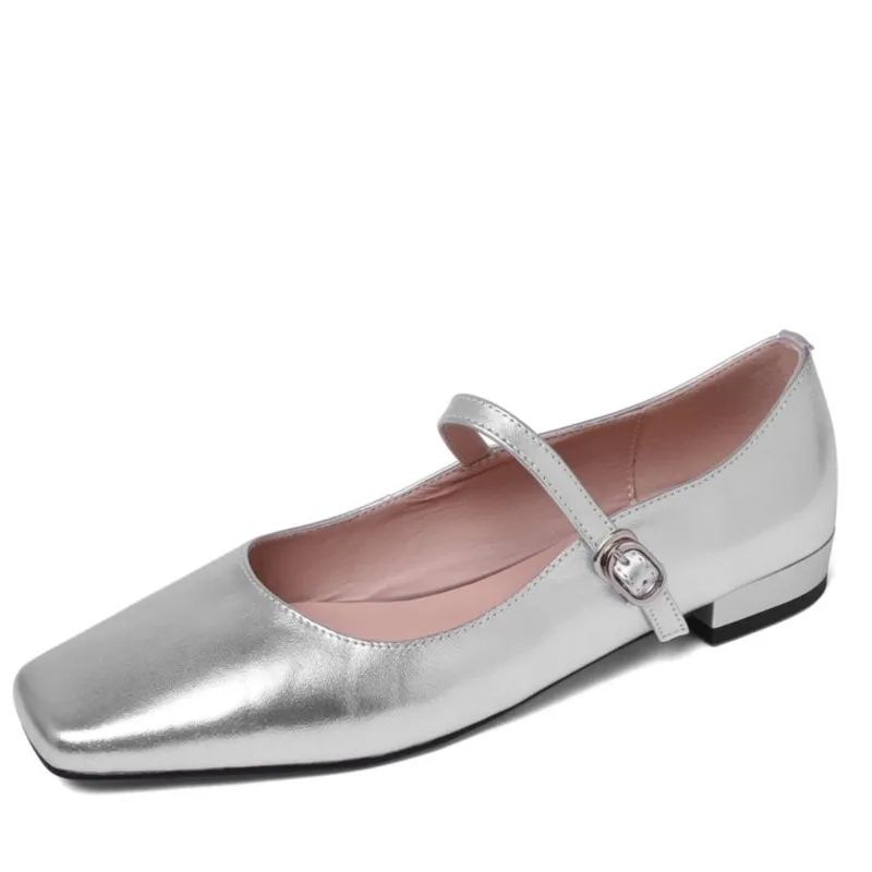 

Женские туфли-лодочки из натуральной кожи, с квадратным носком, на низком каблуке