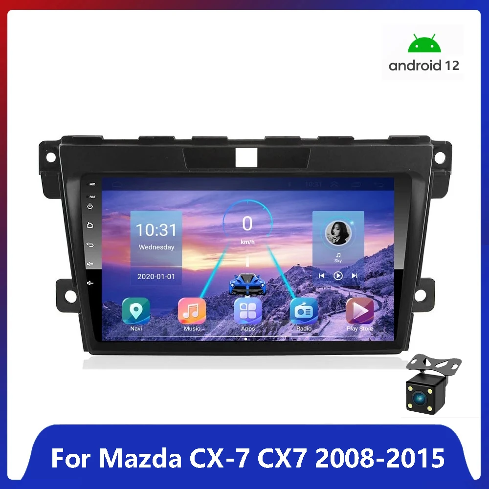 

For Mazda CX7 08-2015 Android 12.0 Car Multimedia Player GPS Navigation Head Unit 2G+32G 2 din WIFI Car Radio Video MP5 Player