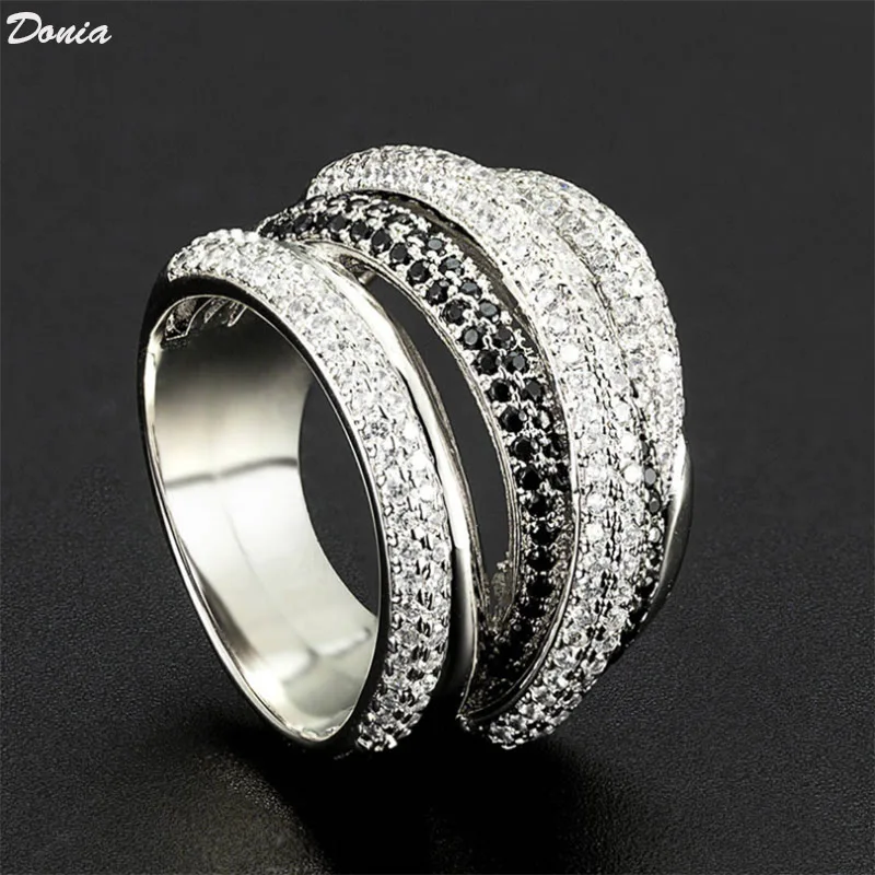 

Donia jewelry european and american fashion multilayer volumetric ring high quality micro inlaid AAA zircon exaggerated jewelry