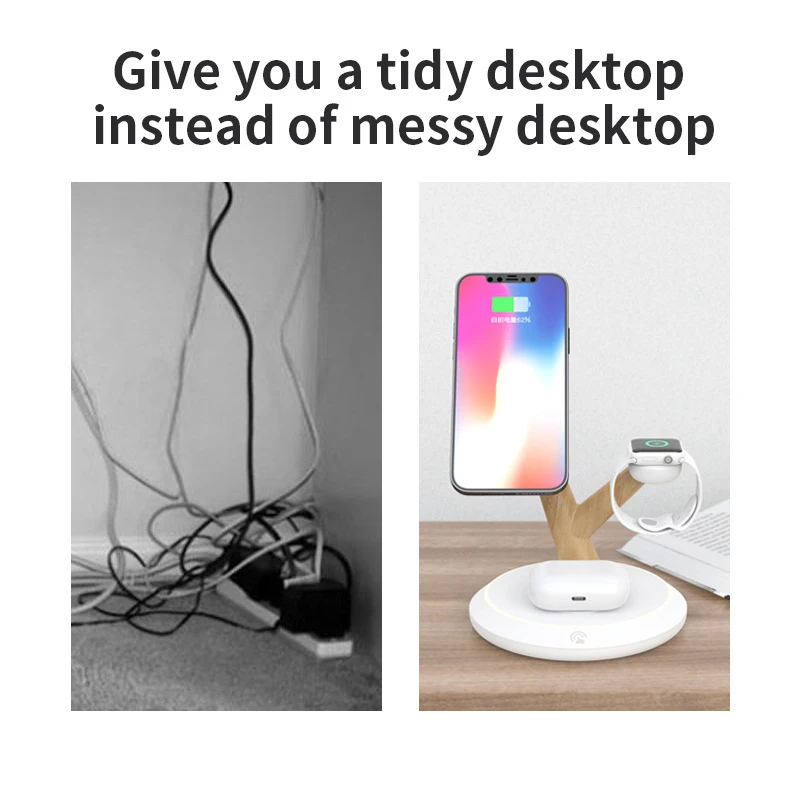 Kup Magnetyczne Bezprzewodowe ładowarki Do IPhone 12 13 14 Pro Max 3 W 1 Lampa Z Indukcyjną ładowarką Do Akcesoriów Airpods IWatch