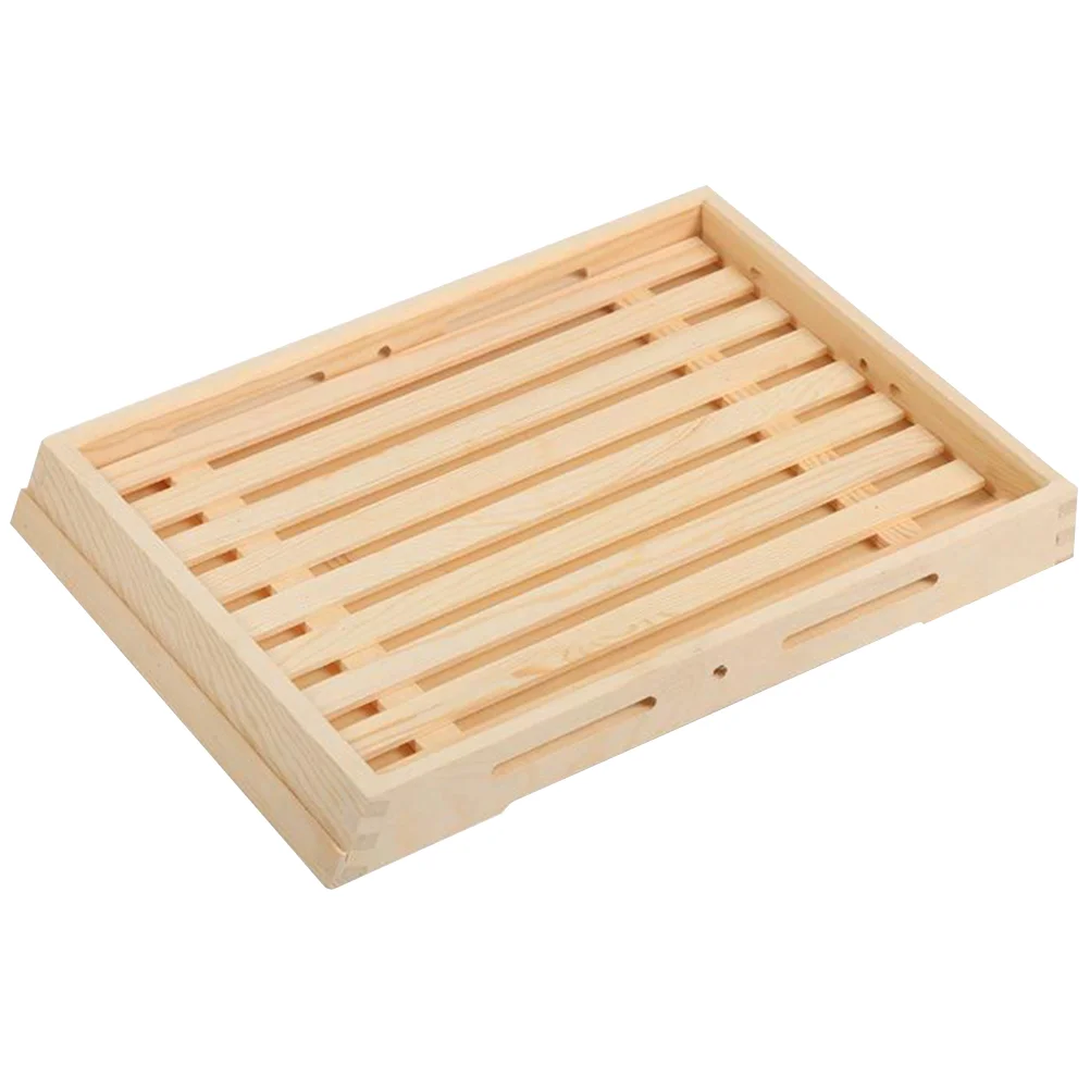 

Tray Serving Plate Woodentable Wood Tea Trays Bread Breakfast Platter Rustic Eating Tableware Display Kitchen Mug Drying Butler