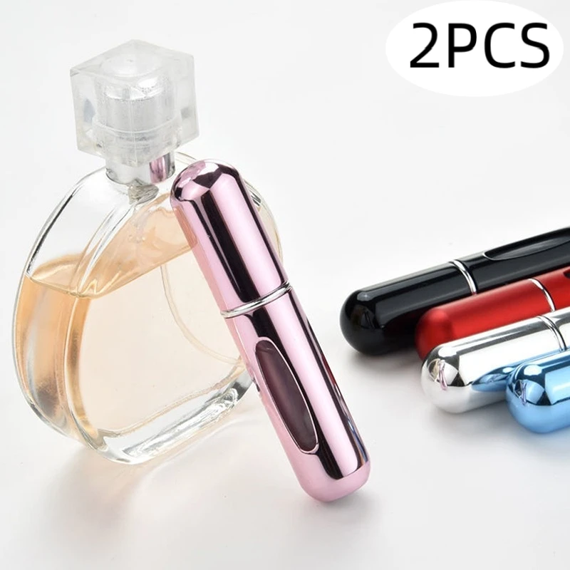 

2pcs 5ml Perfume Spray Portable Mini Sub-Bottling Refillable Bottle Spray Jar Scent Pump Cosmetic Container Atomizer Travel