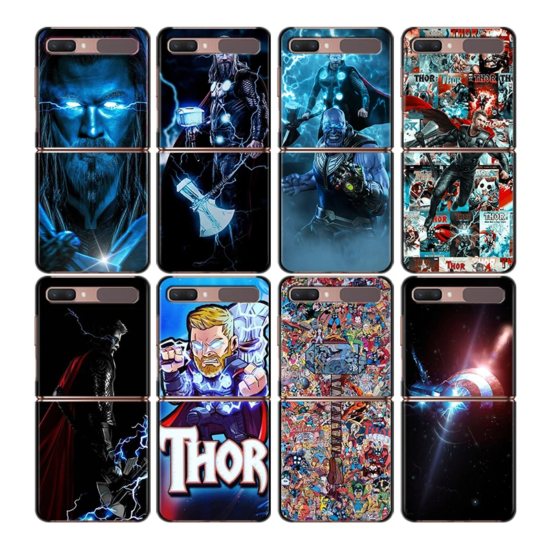 

Shockproof Hard Cover Marvel Avengers Thor Phone Case For Samsung Galaxy Z Flip 4 3 5G Black Fundas Matte Shell Capa