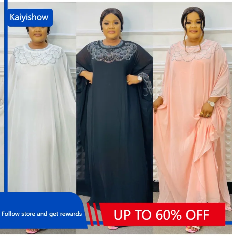 

African Plus Size Dresses for Women Summer Fashion African Long Sleeve O-neck Polyester Long Party Dress Dashiki African Dresses