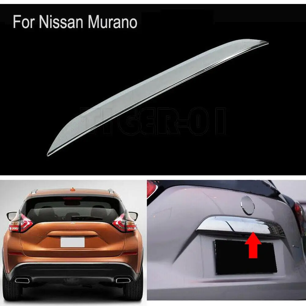 

For Nissan Murano 2015-2020 Chrome Rear Trunk Cover Tail Door Moulding Lid Decor