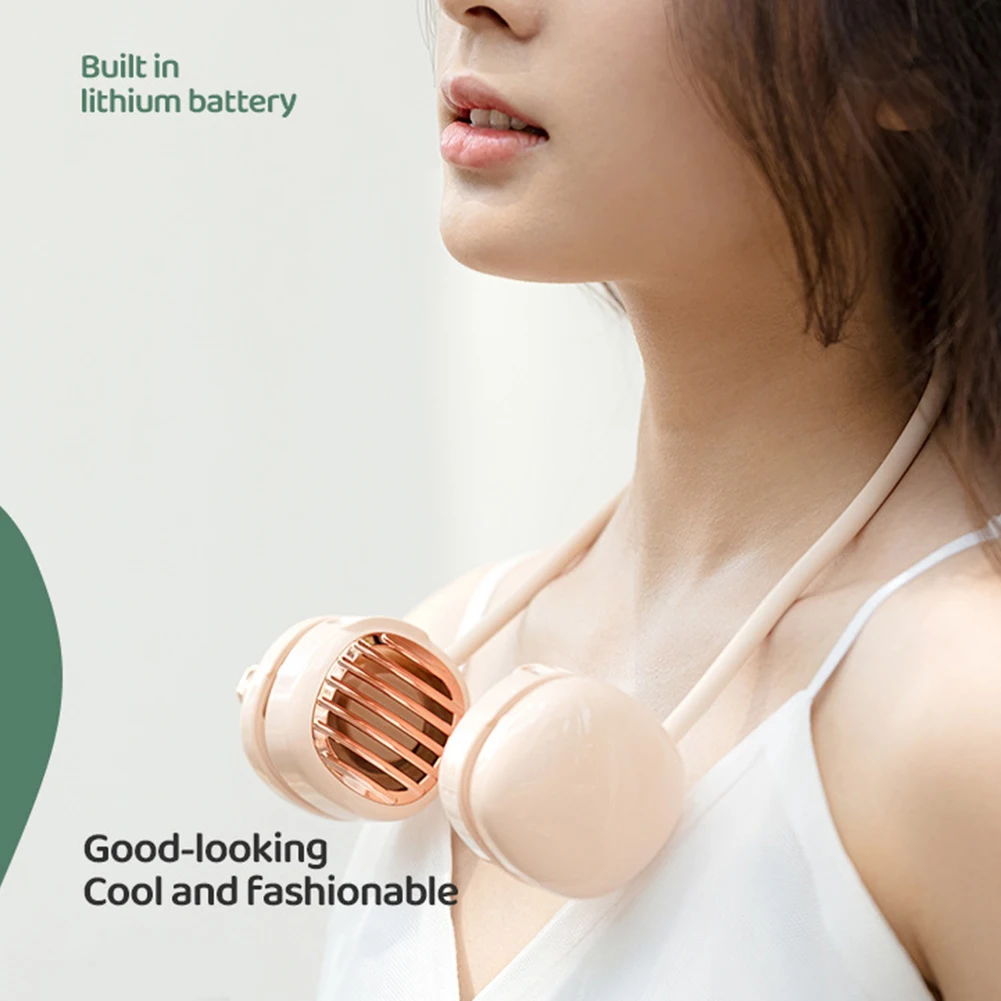

Bladeless Mini Neck Fan Portable USB Rechargeable 4 Speeds Mute Neckband Electric Fans for Outdoor Sports Travel Cooling Fan