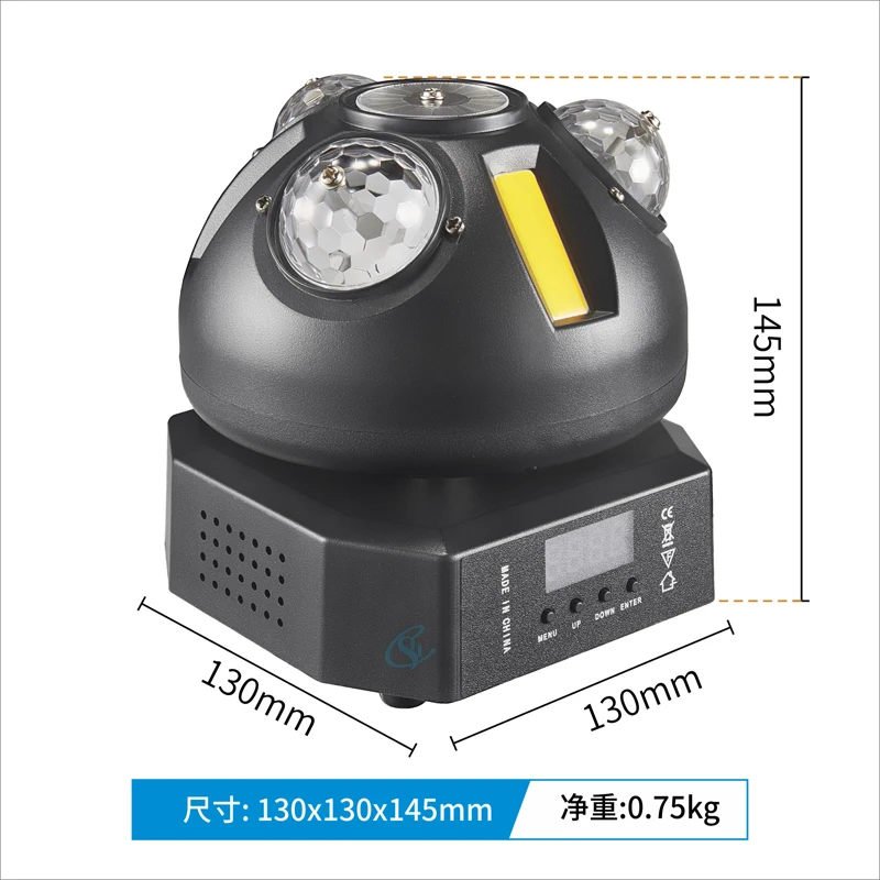 60 Вт Мини-светодиодный DMX Magic Ball Disco Вращающиеся движущиеся головные фонари RG Laser