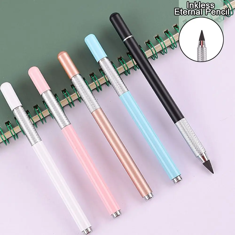 

Durable Macaron Color Metal Inkless Eternal Pencil HB Unlimited Writing Pen No Ink Sketch Tool Office Supplies School Stationery