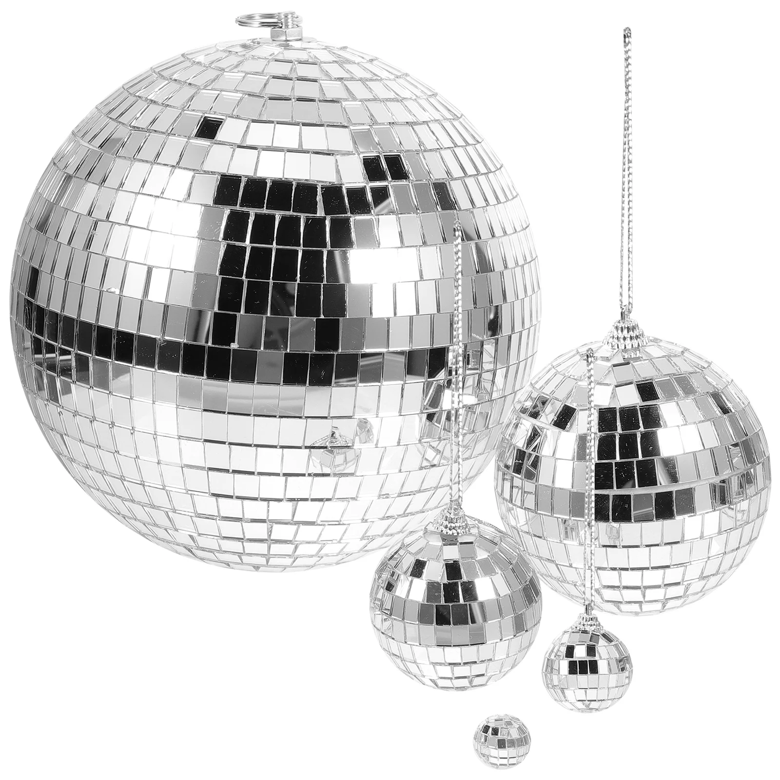 

5pcs Glass Disco Balls Mirror Ball Reflective Disco Balls Disco Party Hanging Ornament