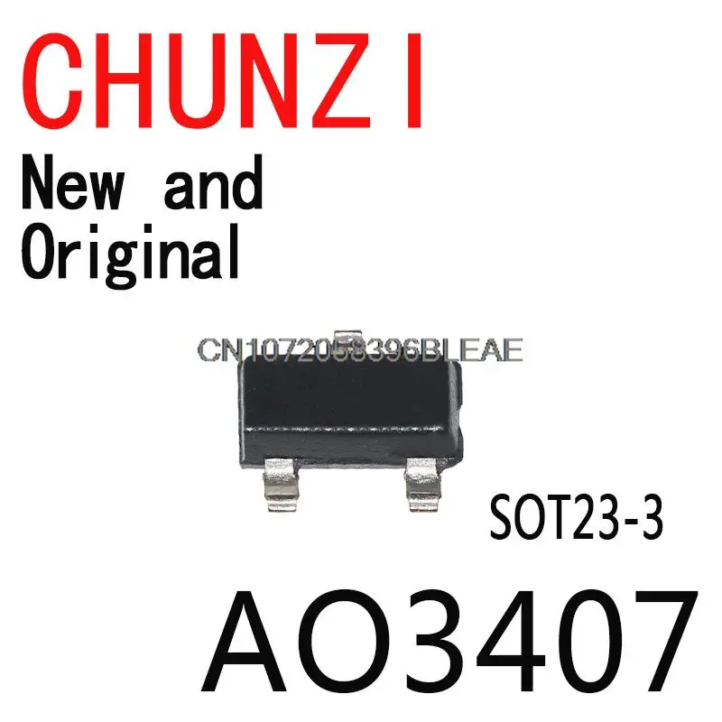 50 шт., новые и оригинальные полевые транзисторы AO3407 3407 SOT23-3 MOSFET A79T MOSFT P-Ch -30V -3.6A 64mohm MOS