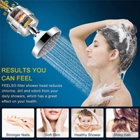 premium bathroom water filter 4 inch high pressure saving water shower nozzle 15 stage shower filter jet shower head kit